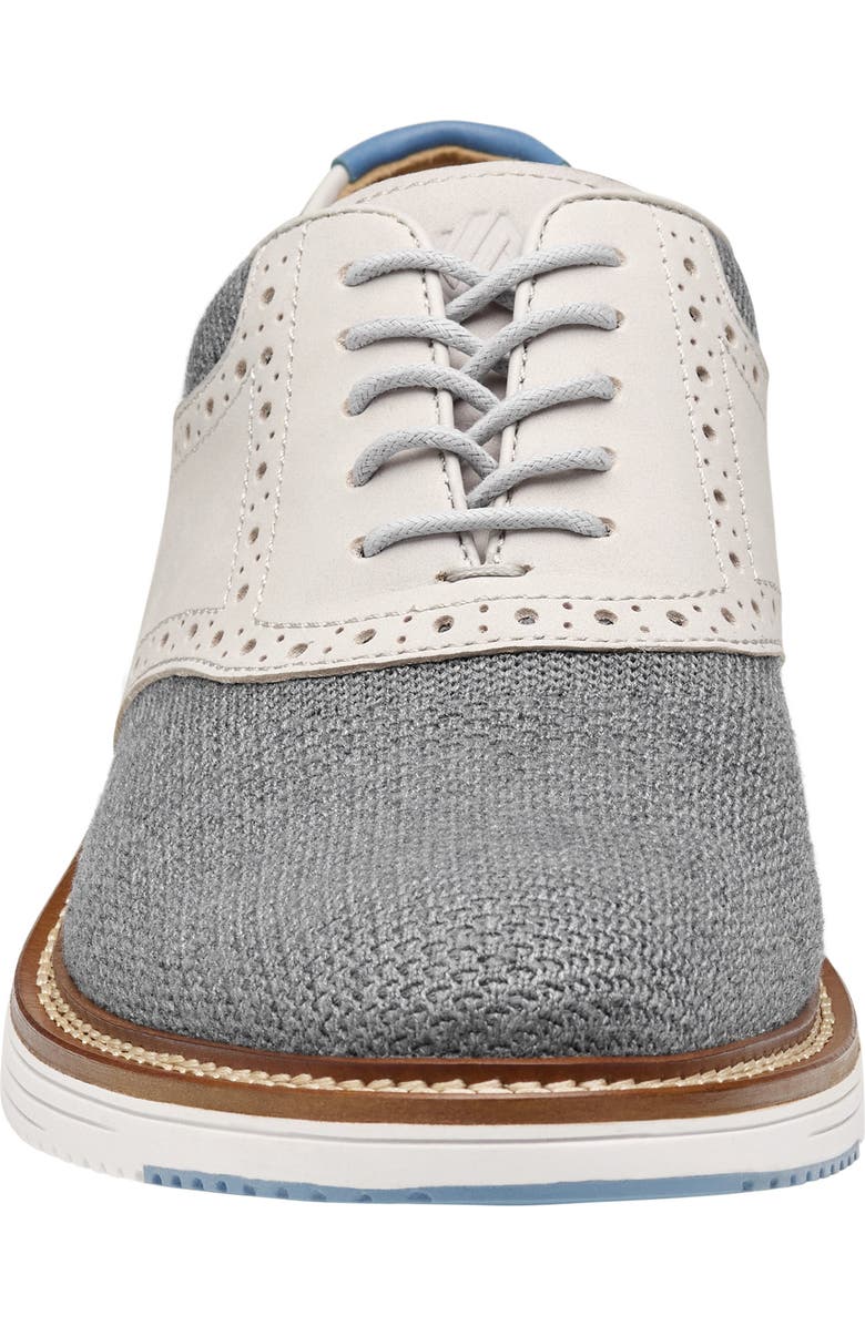 Johnston & Murphy Upton Knit Saddle Shoe, Alternate, color, Gray Knit/ Full Grain