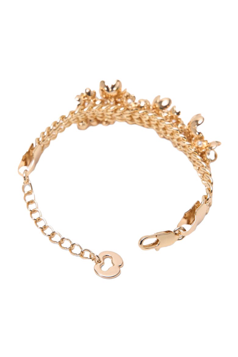 Asymmetric wide chain bracelet, Alternate, color, Gold