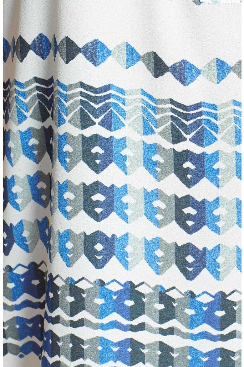'Renae' Print Side Drape Georgette Shirtdress, Alternate, color, LARKSPUR BLUE COMBO
