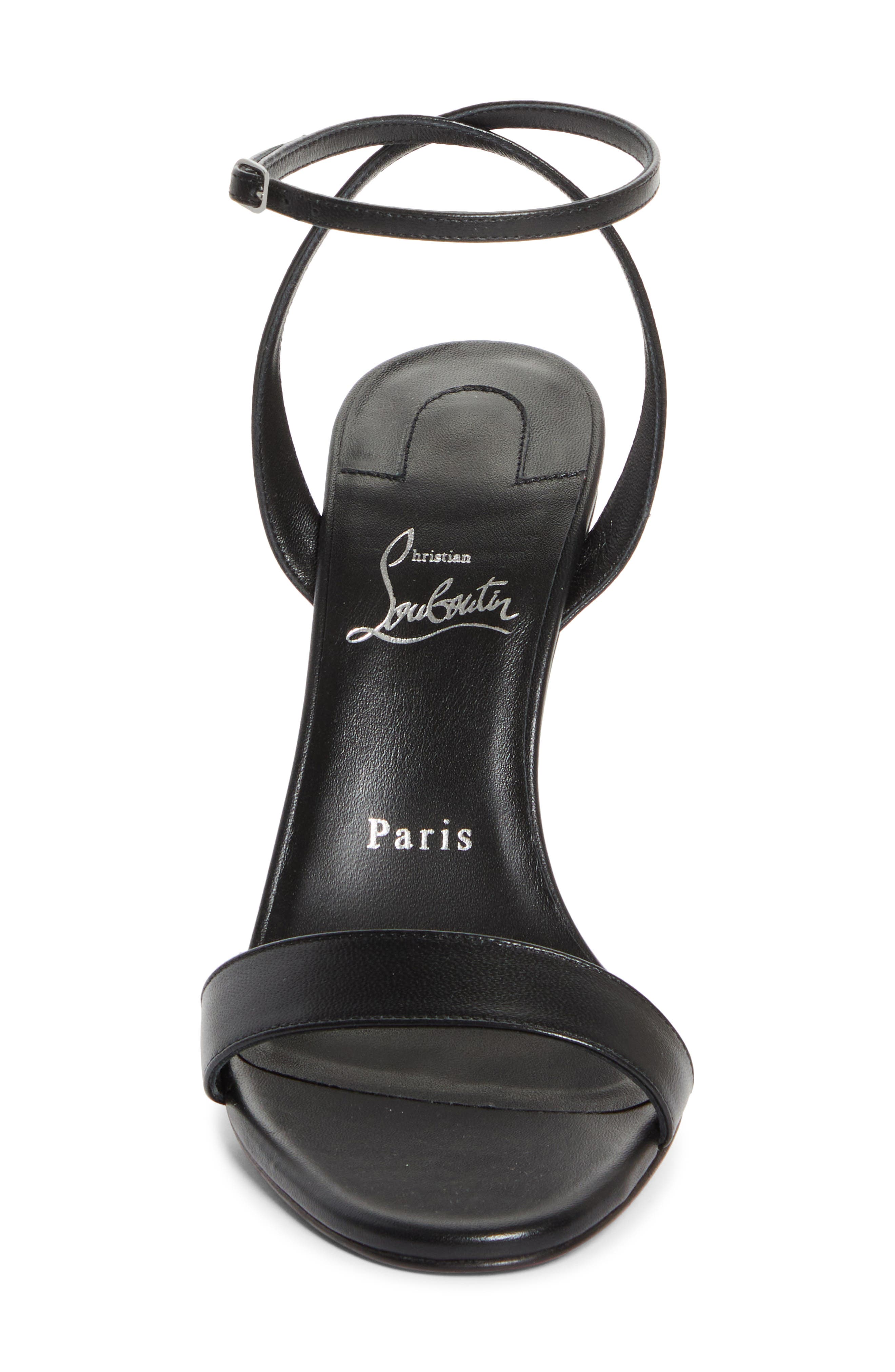 Christian Louboutin Miss Z Ankle Strap Sandal, Alternate, color, Black/ Black