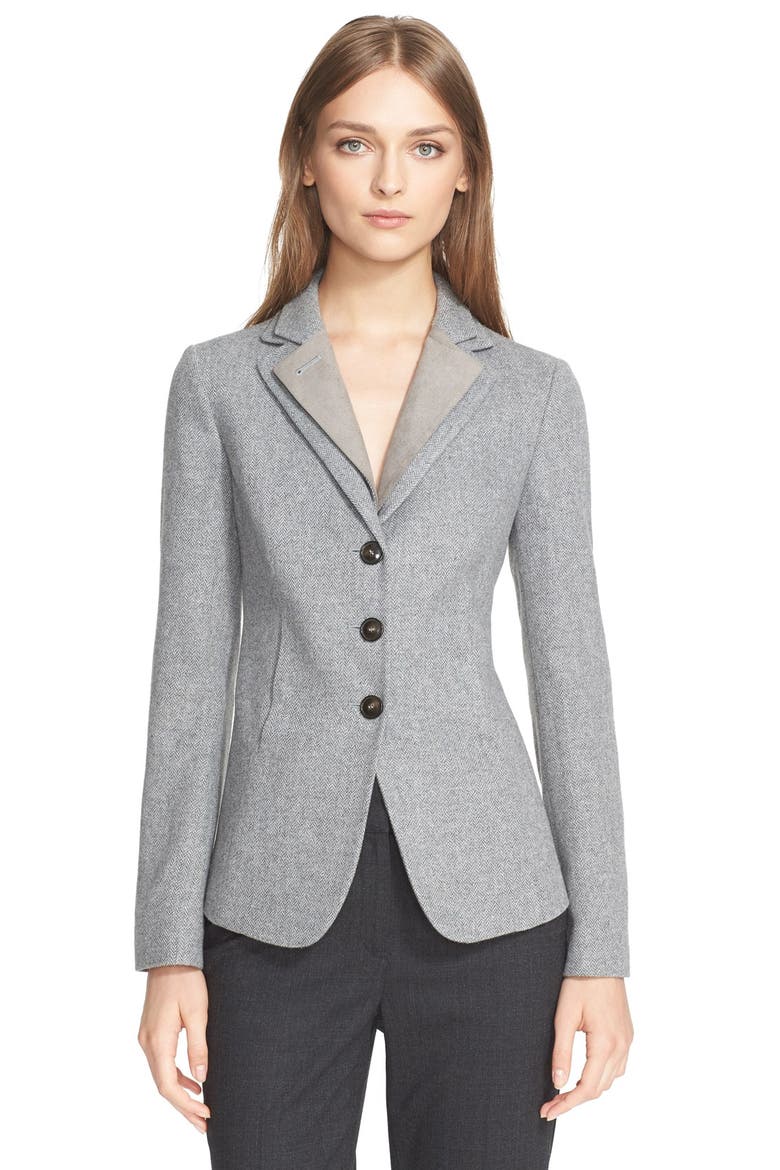 Herringbone Jacket, Main, color, GREY MULTI