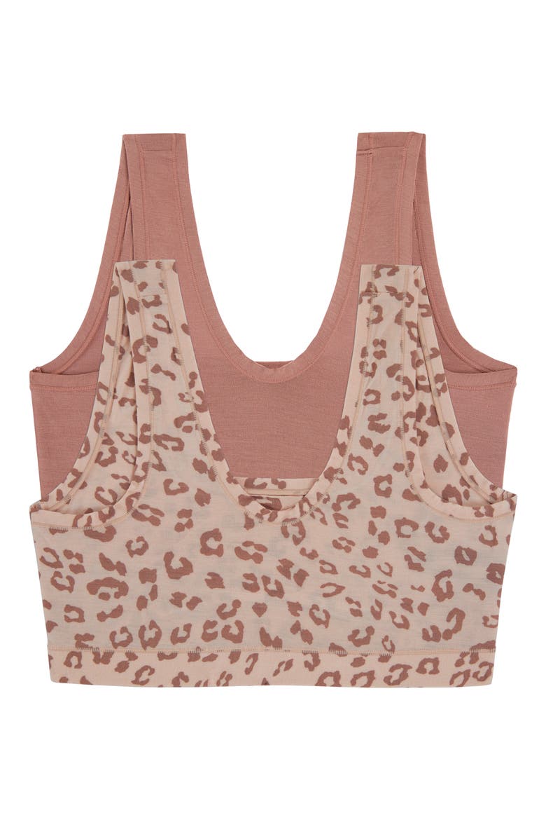 Table Tops Assorted 2-Pack Bralettes, Alternate, color, ROSEWOOD/ ANIMAL