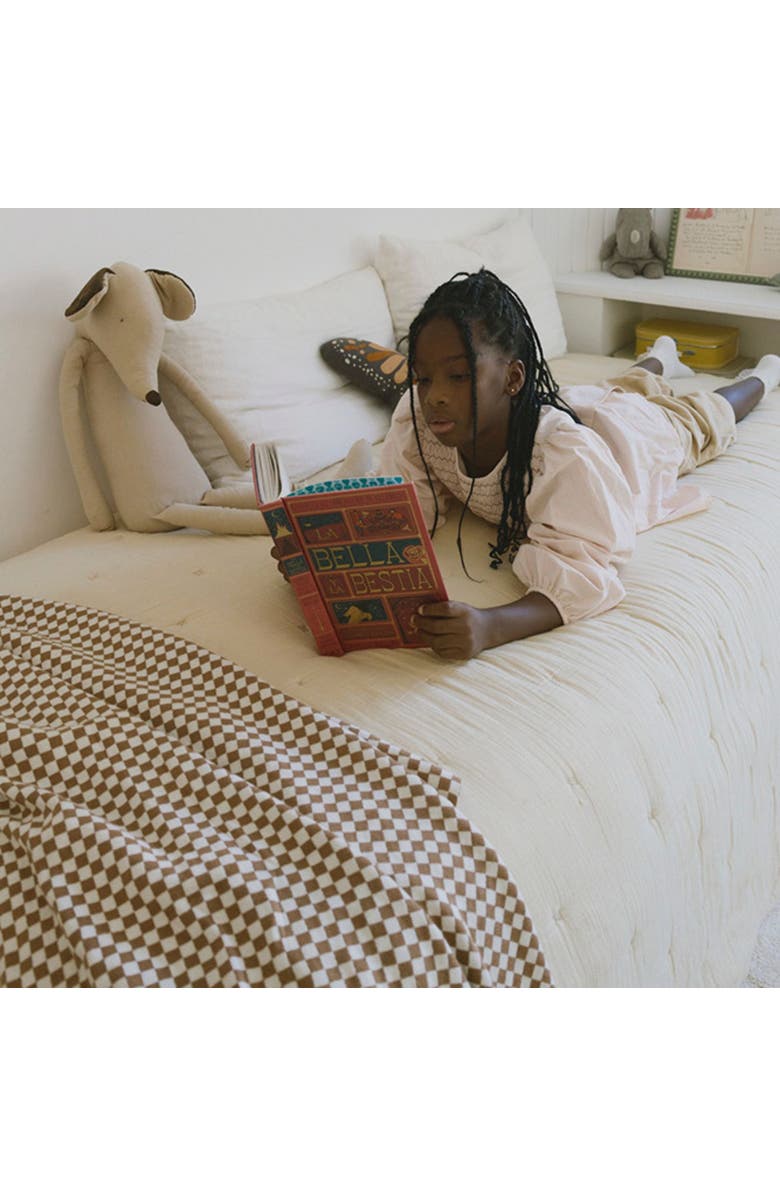 Lorena Canals Knitted Blanket Tiles, Alternate, color, Natural/Toffee