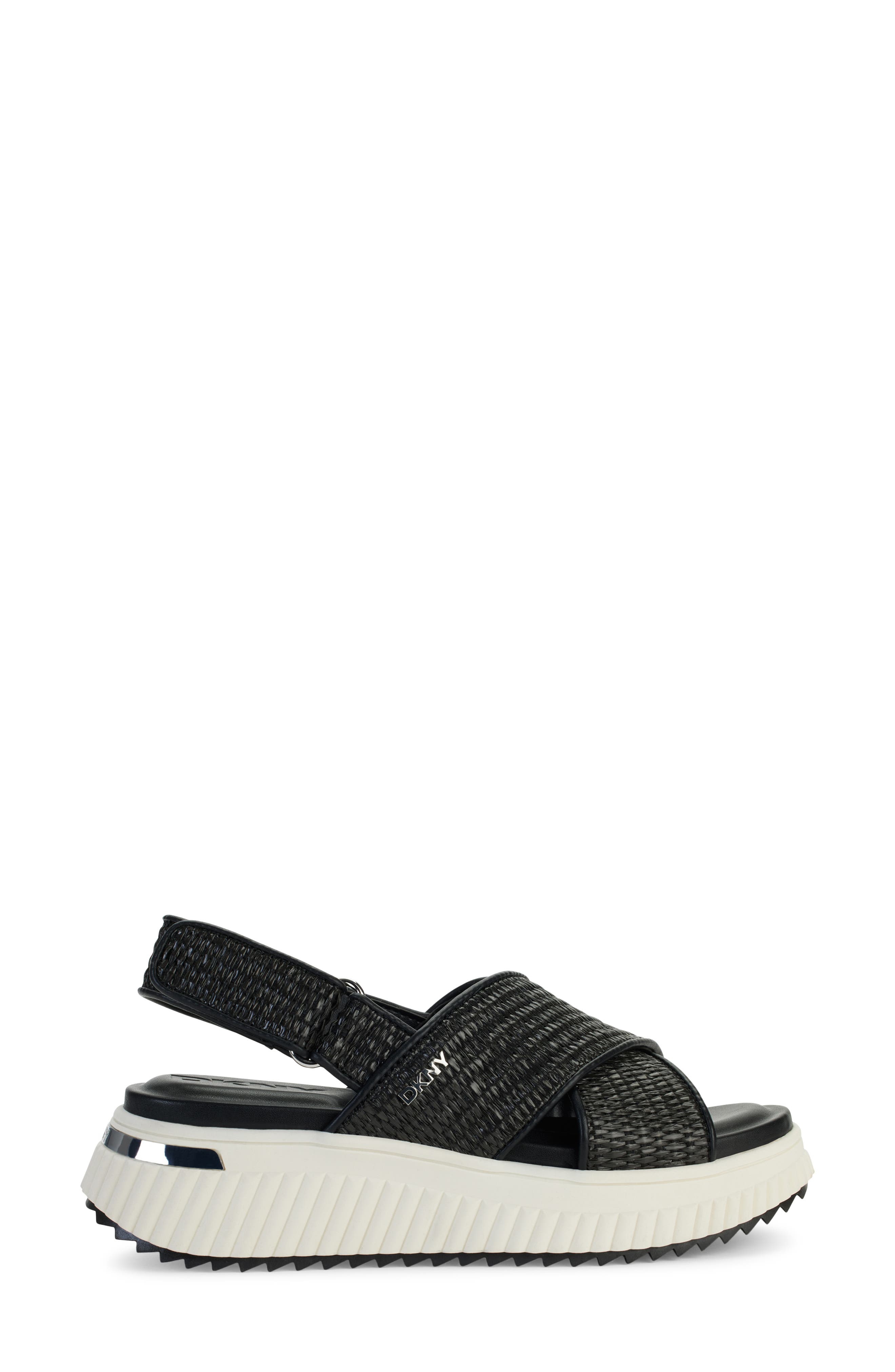 DKNY Malai Crossband Sandal, Alternate, color, Black