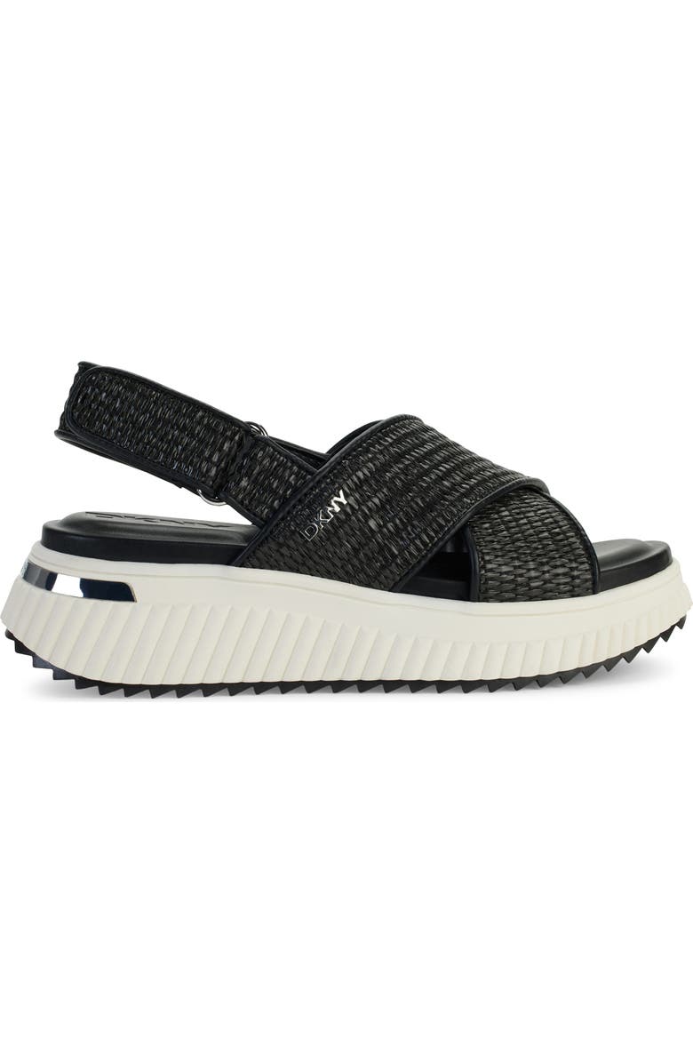 DKNY Malai Crossband Sandal, Alternate, color, Black
