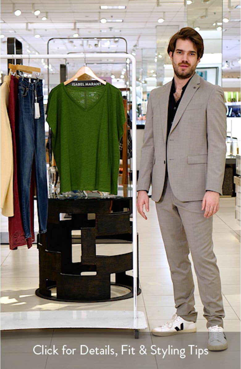 Boxy V-Neck Organic Linen T-Shirt, sales video thumbnail