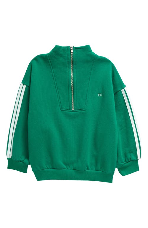 Bobo Choses Kids' Organic Cotton Half Zip Sweatshirt in Green 