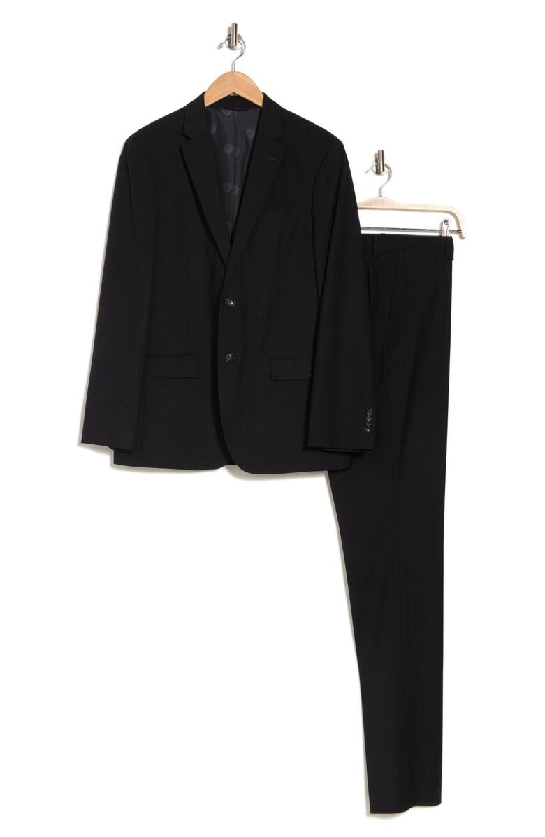 Vince Camuto Black Plaid Two Button Notch Lapel Suit, Alternate, color,