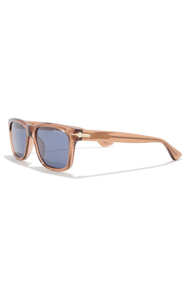 Montblanc 54mm Square Sunglasses, Alternate, color, Brown Brown Blue