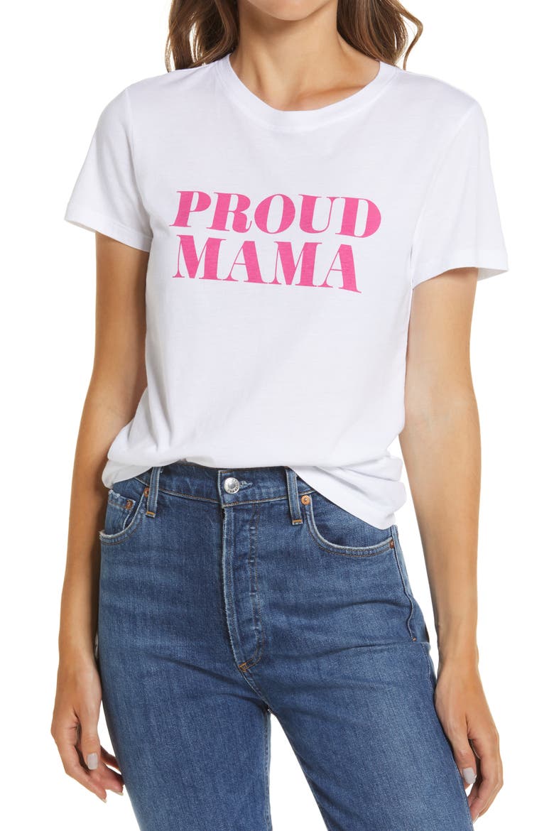 Proud Mama Graphic Tee, Main, color, WHITE- PINK