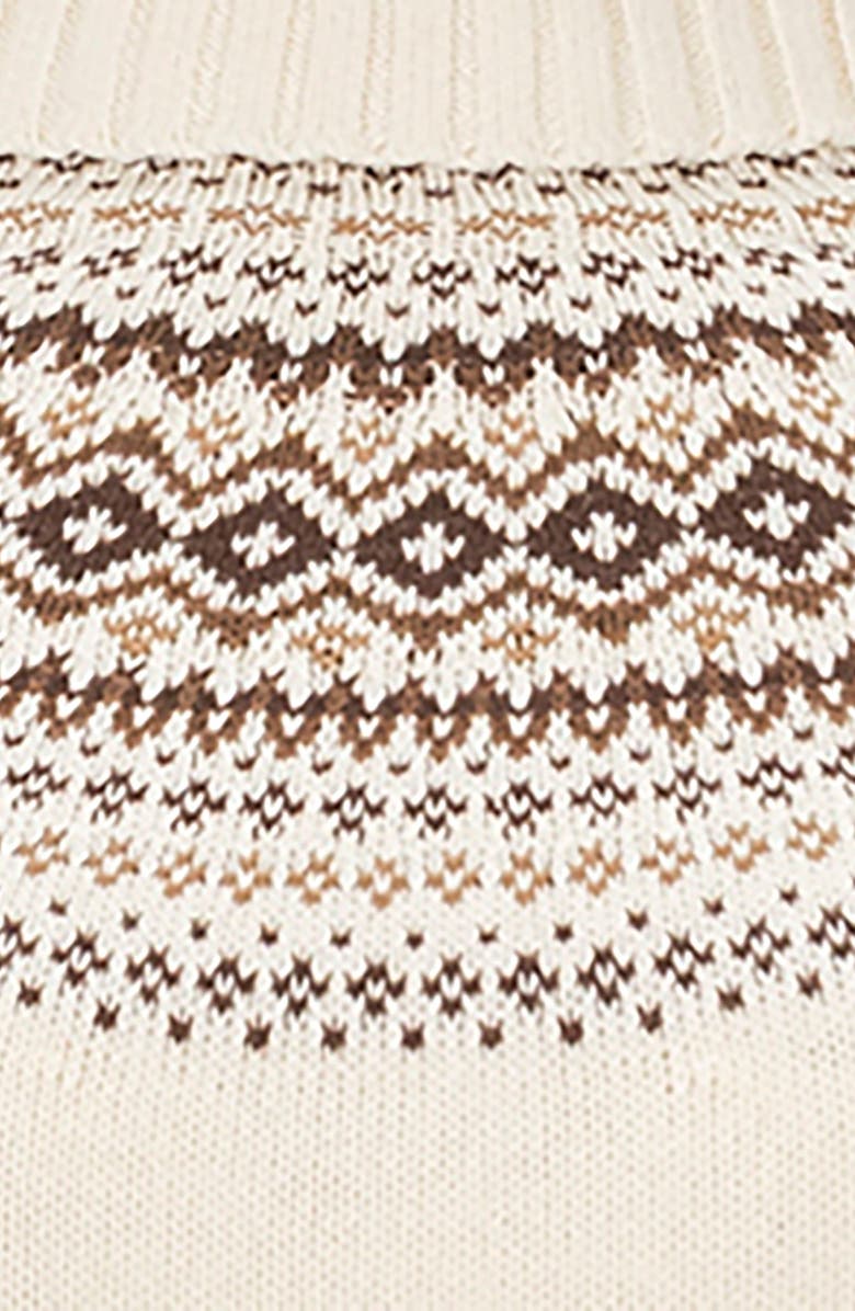 Hope & Henry Organic Long Sleeve Turtleneck Intarsia Sweater Dress, Alternate, color, Ivory Fireside Fair Isle