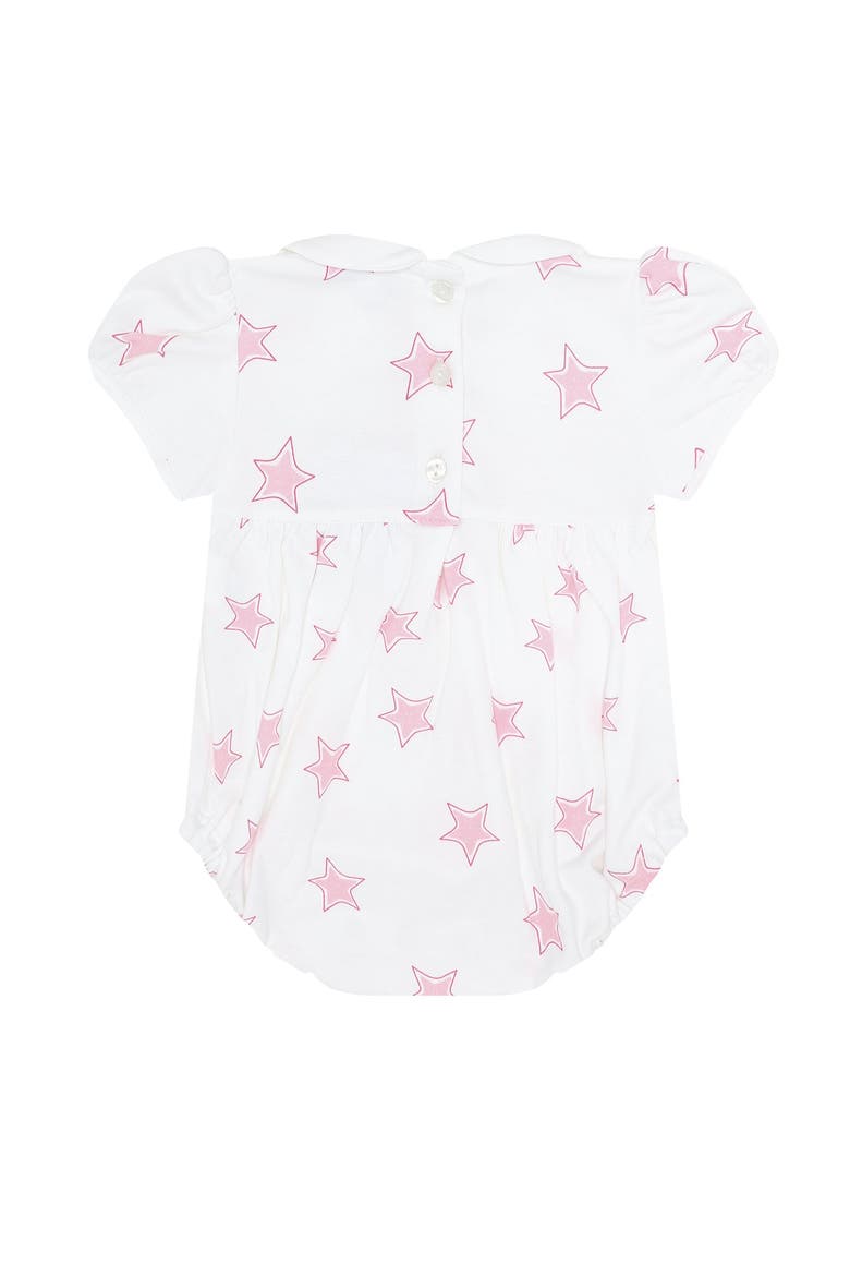 Pink Stars Print Smocked Bubble - Baby, Alternate, color, Pink