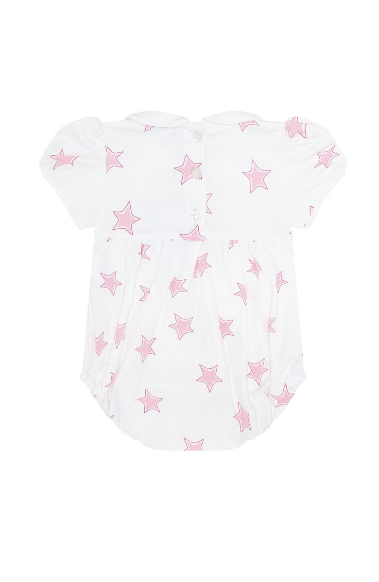 Nellapima Pink Stars Print Smocked Bubble - Baby, Alternate, color, Pink