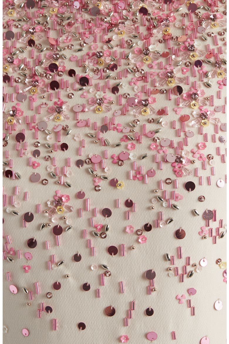 Embroidered A-Line Midi Dress, Alternate, color, AVORIO/ ARGENTO