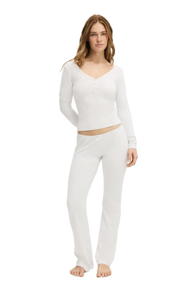 COTTON ON BODY Women's Dreamy Soft Henley Long Sleeve, Alternate, color, Light Grey Marle