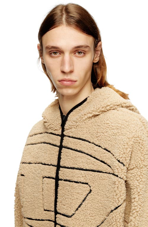 Diesel ® S-zat Oversize Fleece Zip Hoodie In Gold