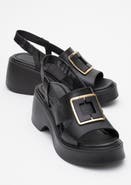 Forever & Always Shoes Lucia Leather Buckle Platform Sandal
