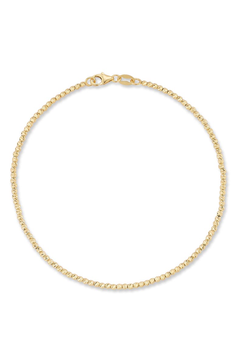 Ember Fine Jewelry Diamond-Cut Beaded Bracelet, Main, color, Gold