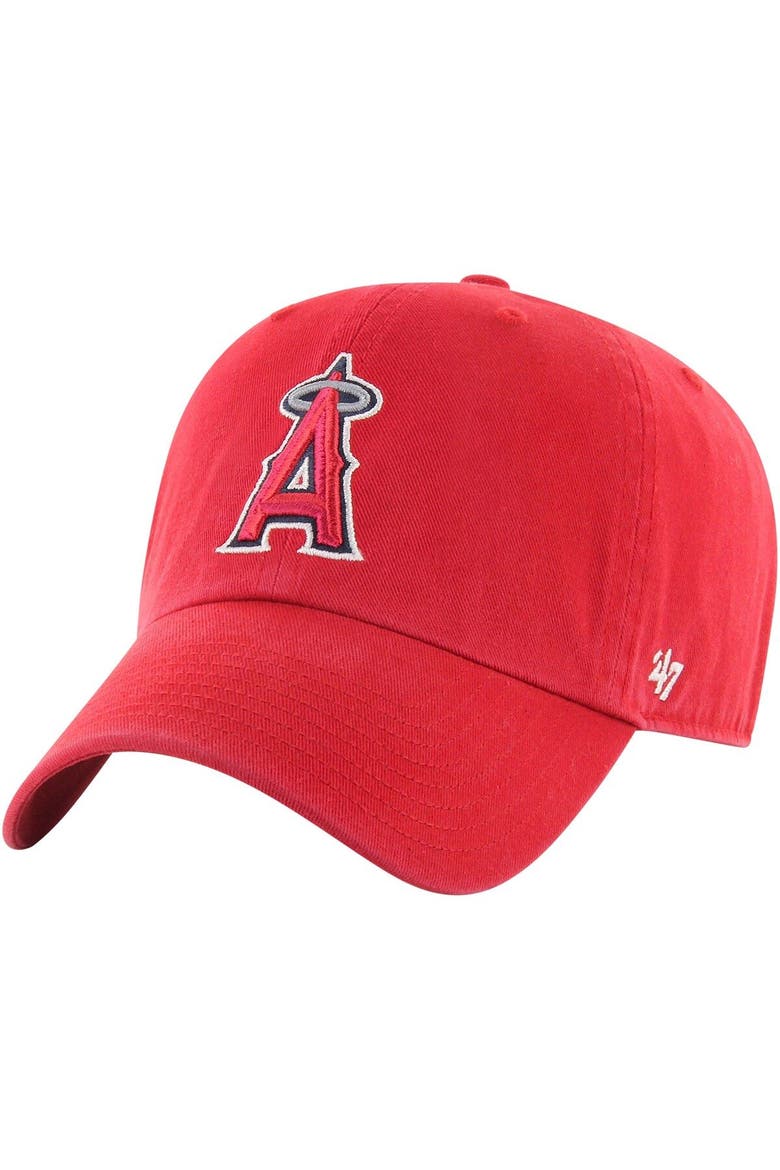Men's '47 Red Los Angeles Angels Clean Up Adjustable Hat, Main, color, Red