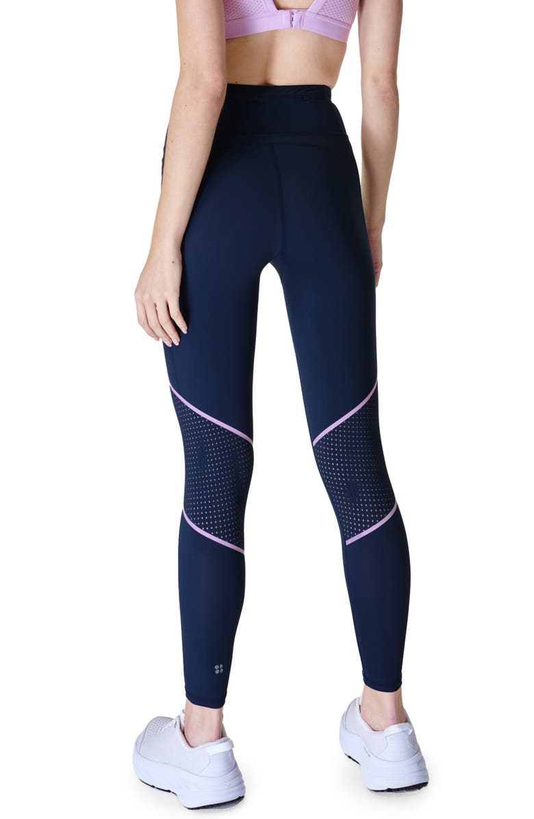 Sweaty Betty Zero Gravity Statement 7/8 Running Leggings, Alternate, color, Navy Blue/