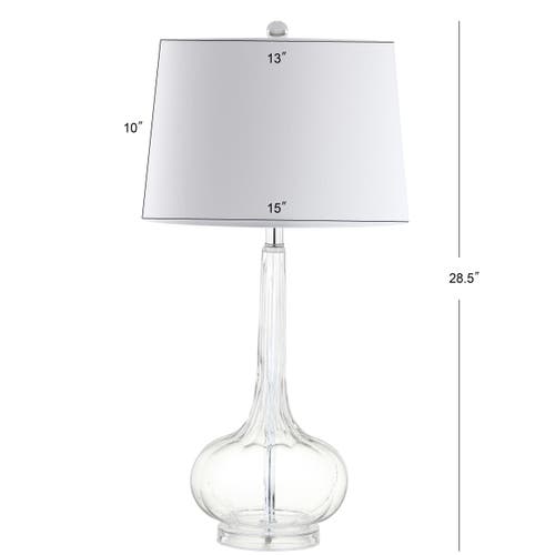 Jonathan Y Bette 28.5" Glass Teardrop Led Table Lamp In Clear