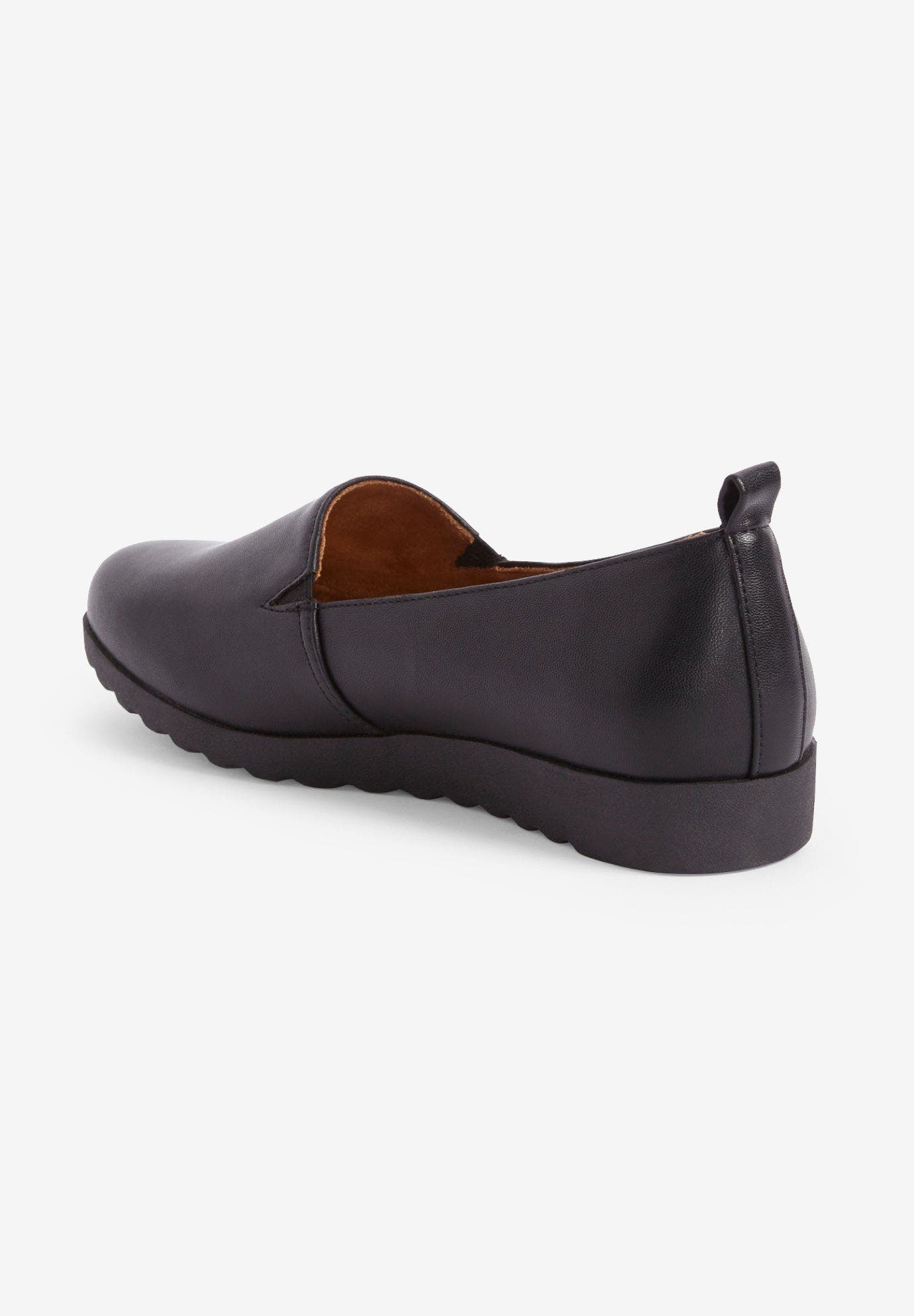 Comfortview The June Leather-Like Slip On Flat, Alternate, color, Black