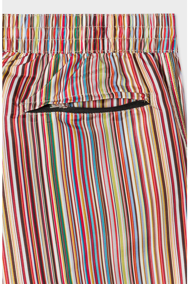 Signature Striped Swim Trunks, Alternate, color, MULTI COLOURED