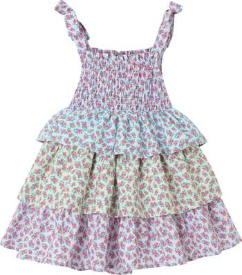 Kids' Tiered Floral Print Dress