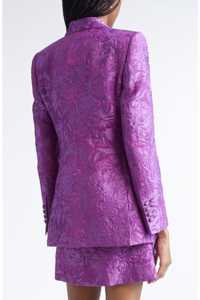 One-Button Floral Brocade Blazer, Alternate, color, F0571 VIOLA