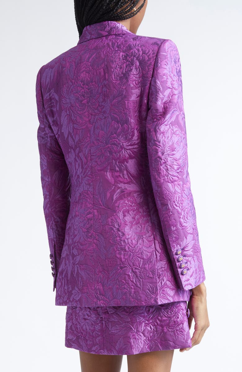 Dolce&Gabbana One-Button Floral Brocade Blazer, Alternate, color, F0571 Viola