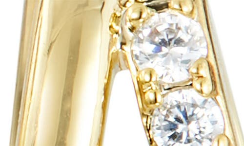 Savvy Cie Jewels 14k Gold Plated Cubic Zirconia Double Huggie Hoop Earrings In Yellow