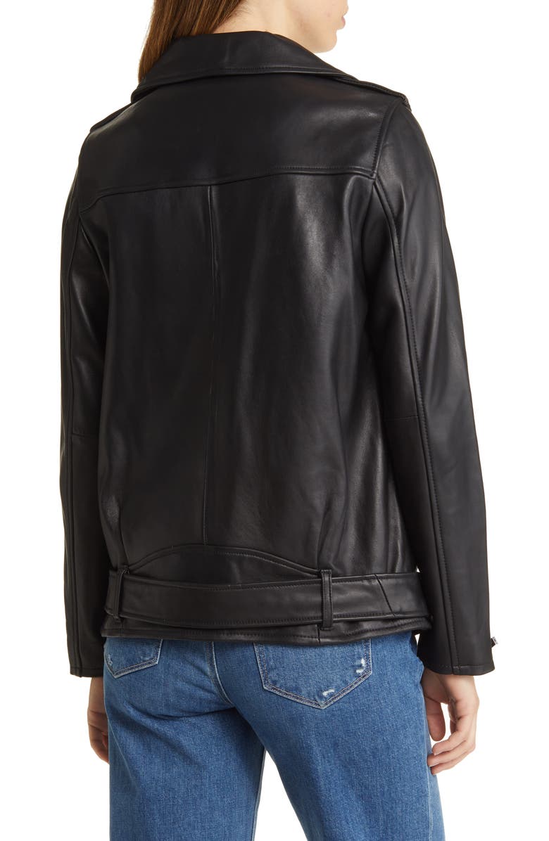 Michael Kors Oversize Moto Jacket, Alternate, color, Black