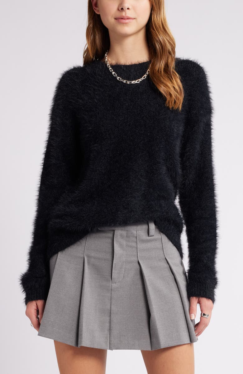 Open Edit Boyfriend Sweater, Main, color, Black