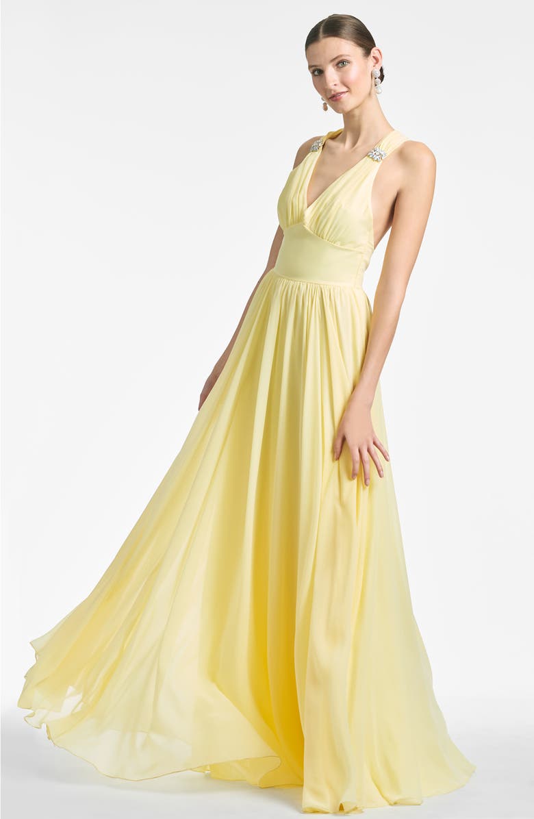Sachin & Babi Kenzia Chiffon Gown, Alternate, color, 