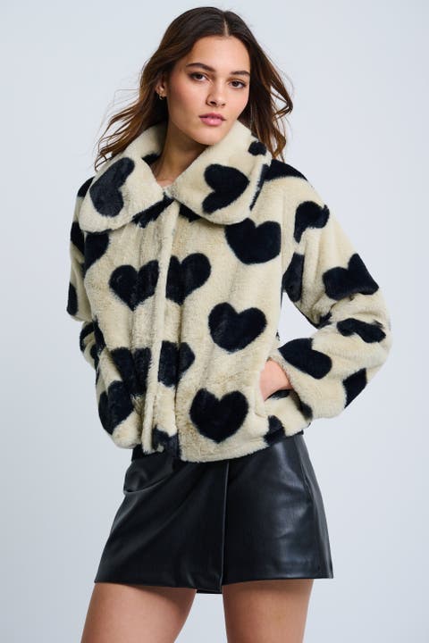 Love Shag Faux Fur Heart Jacket