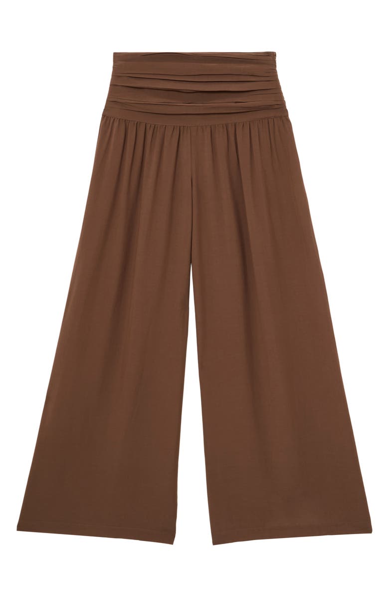 Reiss Lola High Waist Cover-Up Pants, Alternate, color, Brown