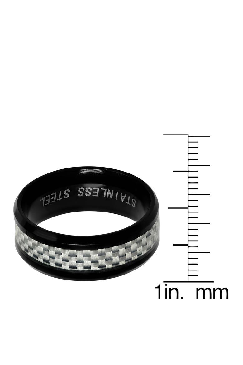 Men's Black Ion-Plated Stainless Steel Ring, Alternate, color, BLACK