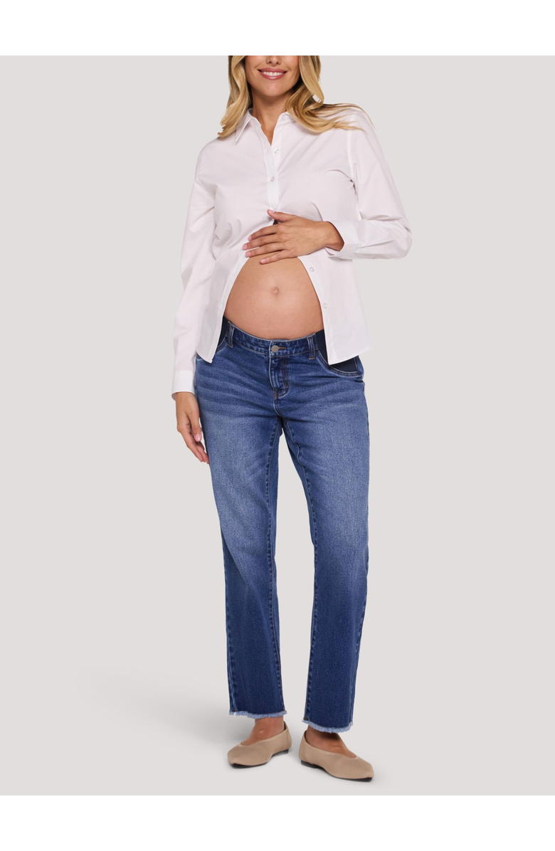 MOTHERHOOD MATERNITY Under the Belly Slim Straight Leg Jeans, Alternate, color, Medium Wash