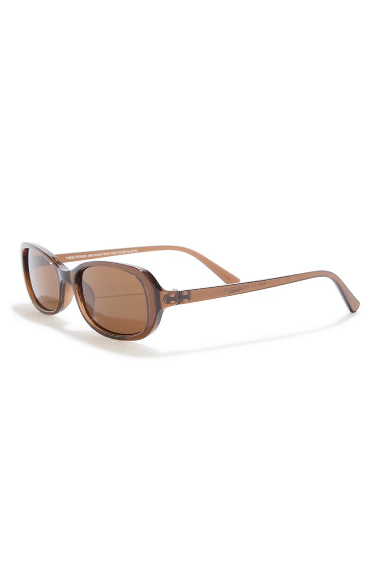 Rectangular Wrap Sunglasses, Alternate, color, BROWN