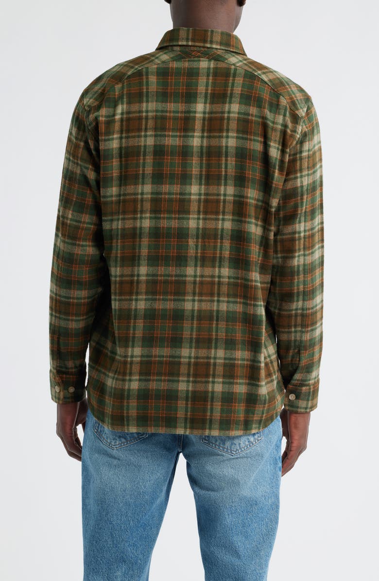 Pendleton Fremont Plaid Flannel Button-Up Shirt, Alternate, color, Olive/ Rust Plaid