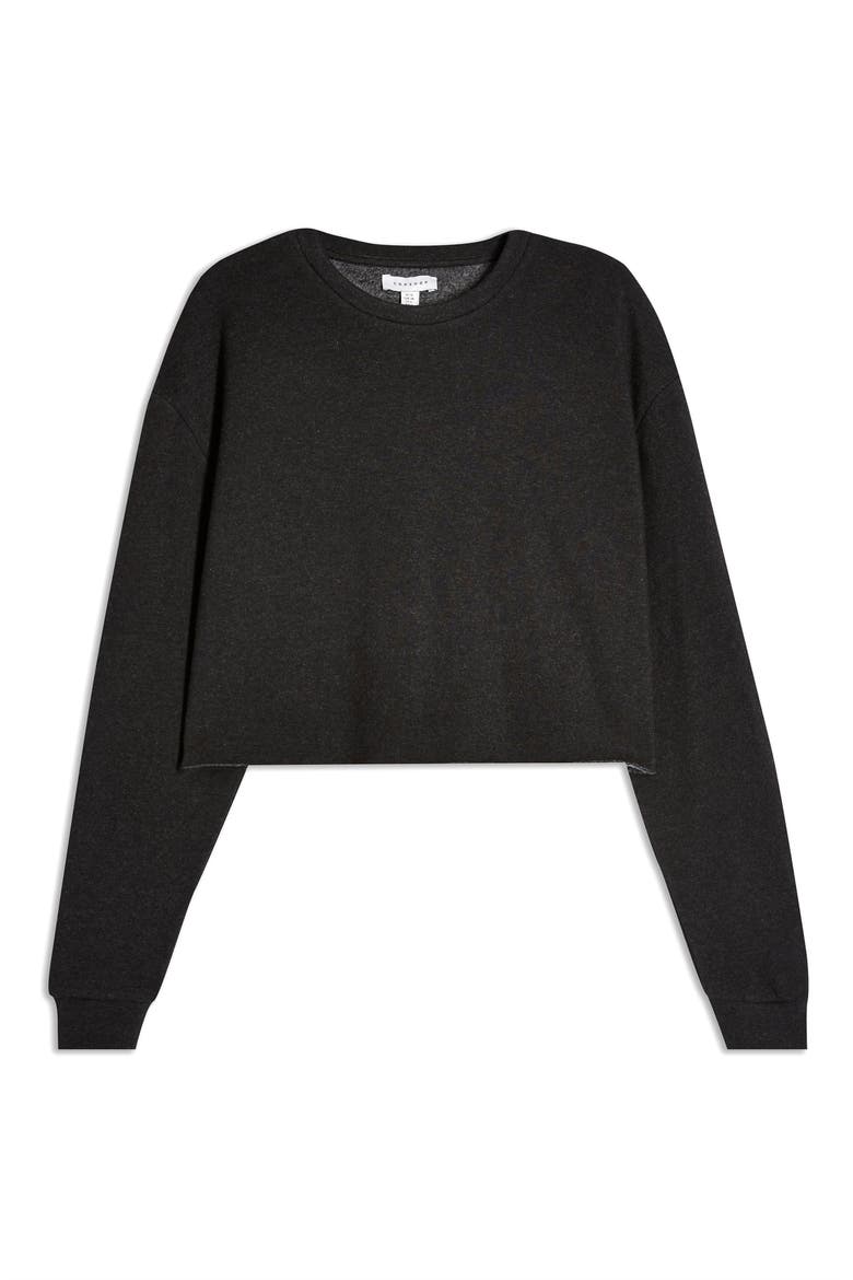 Soft Crop Sweatshirt, Alternate, color, BLACK