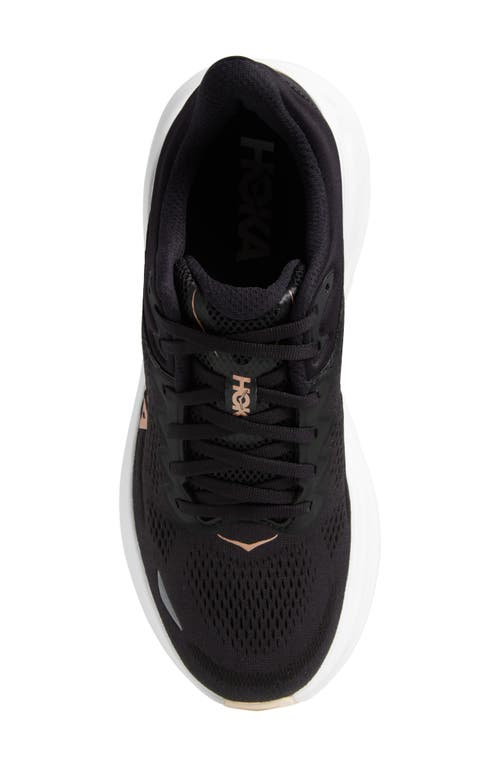 Hoka Bondi 9 Running Shoe In Black/rose Gold