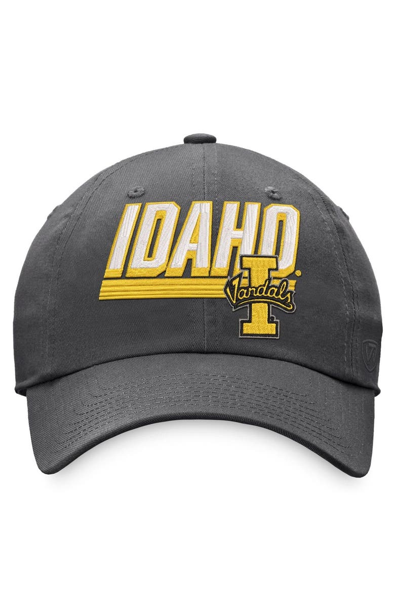 TOP OF THE WORLD Men's Top of the World Charcoal Idaho Vandals Slice Adjustable Hat, Alternate, color, Charcoal