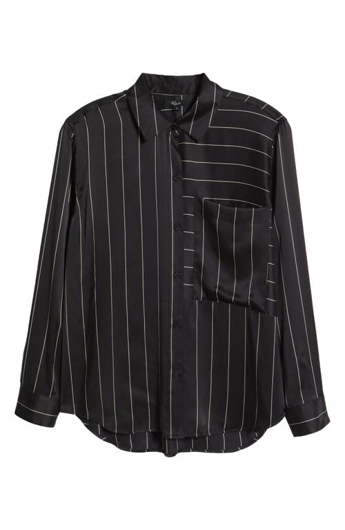 Rails Spencer Stripe Silk Shirt In Ink Stripe