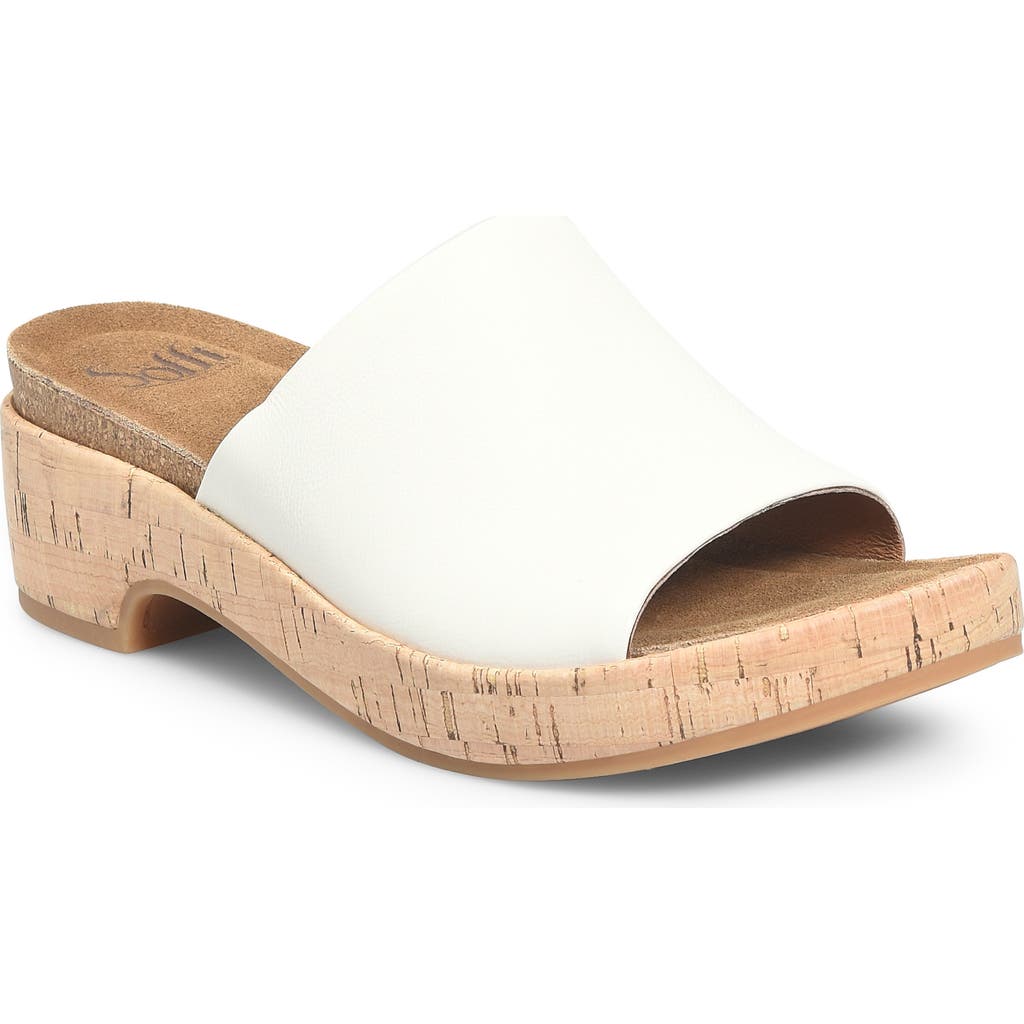 Söfft Cass Platform Slide Sandal In Off White