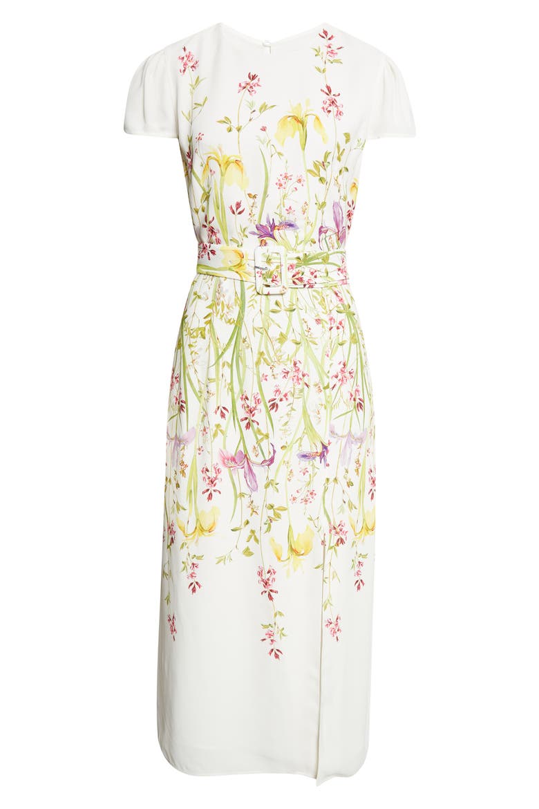 Lyra Floral Print Crepe Maxi Dress, Alternate, color, CREAM/ YELLOW