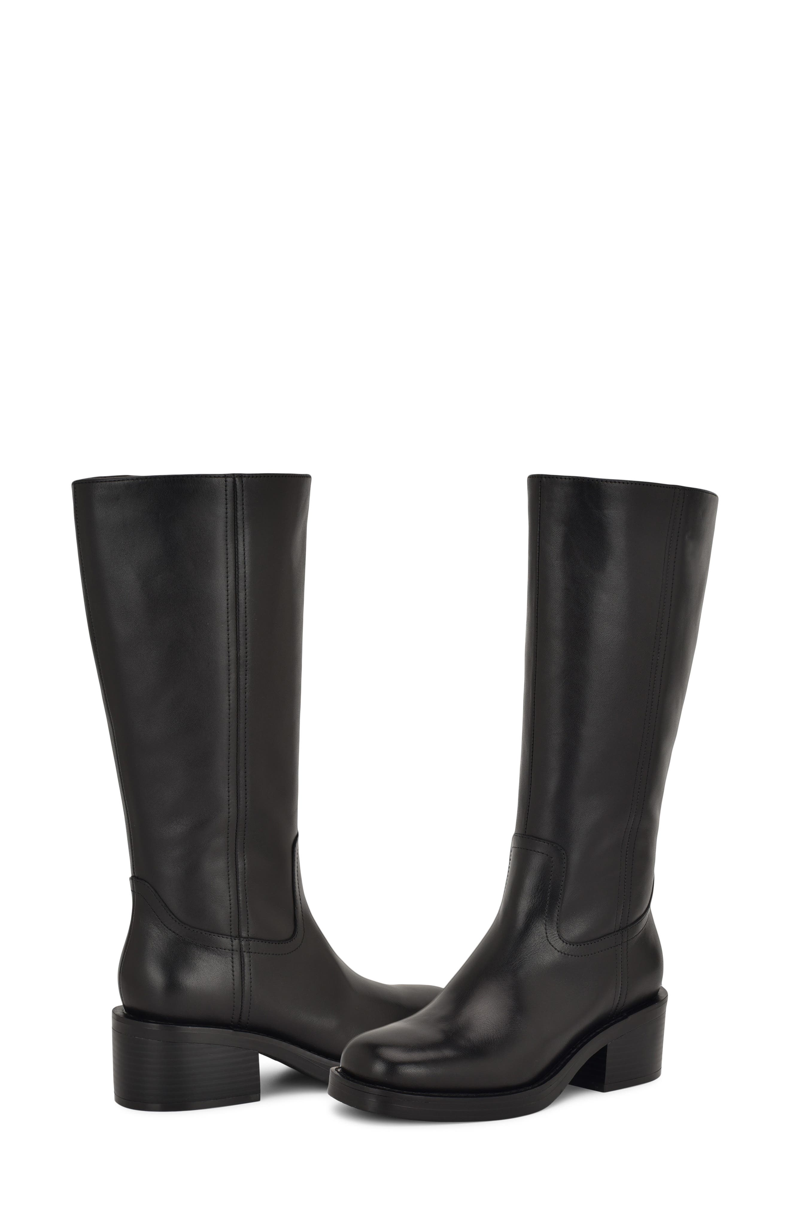Nine West Broklyn Block Heel Boot, Alternate, color, Black