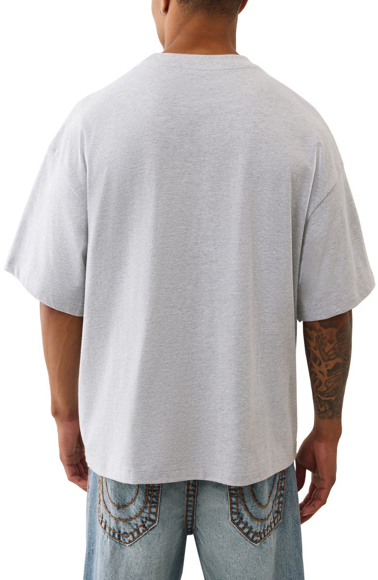 True Religion Piqué Camouflage Logo T-Shirt, Alternate, color, Heather Grey