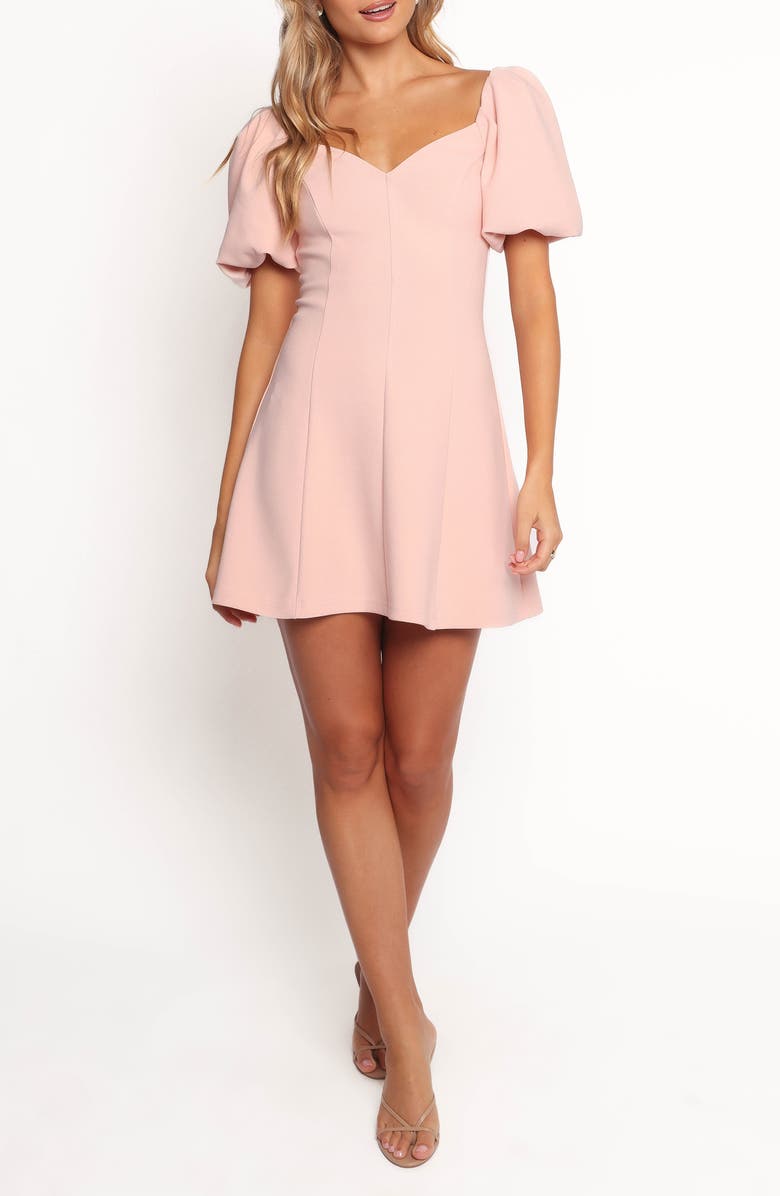 Petal & Pup Fletcher Puff Sleeve Minidress, Main, color, Pink