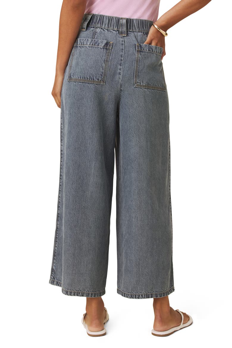 Spencer Wide Leg Pleat Crop Jeans, Alternate, color, INDIGO BLUE